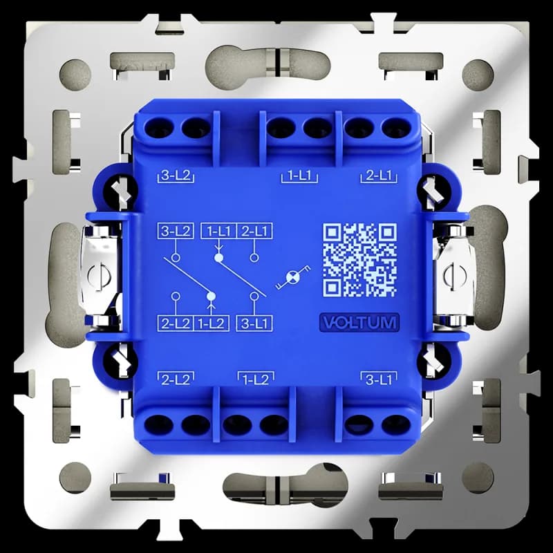 Проходной переключатель встраиваемый VOLTUM S70 двухклавишный с подсветкой 10А, (шелк)