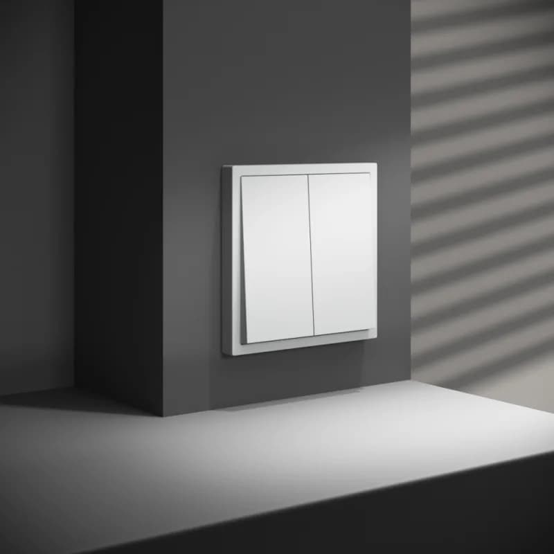 Перекрестный переключатель встраиваемый VOLTUM S70 двухклавишный 10А, (белый матовый)