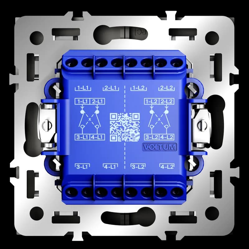 Перекрестный переключатель встраиваемый VOLTUM S70 двухклавишный 10А, (кашемир)