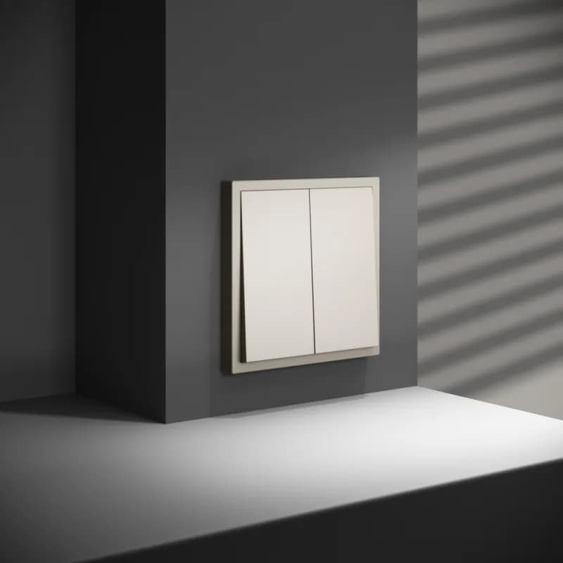 Перекрестный переключатель встраиваемый VOLTUM S70 двухклавишный 10А, (кашемир)