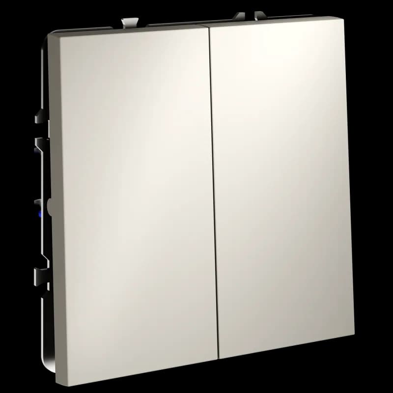 Перекрестный переключатель встраиваемый VOLTUM S70 двухклавишный 10А, (кашемир)