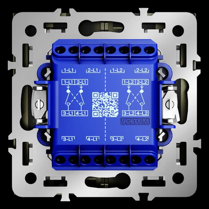 Перекрестный переключатель встраиваемый VOLTUM S70 двухклавишный 10А, (шелк)