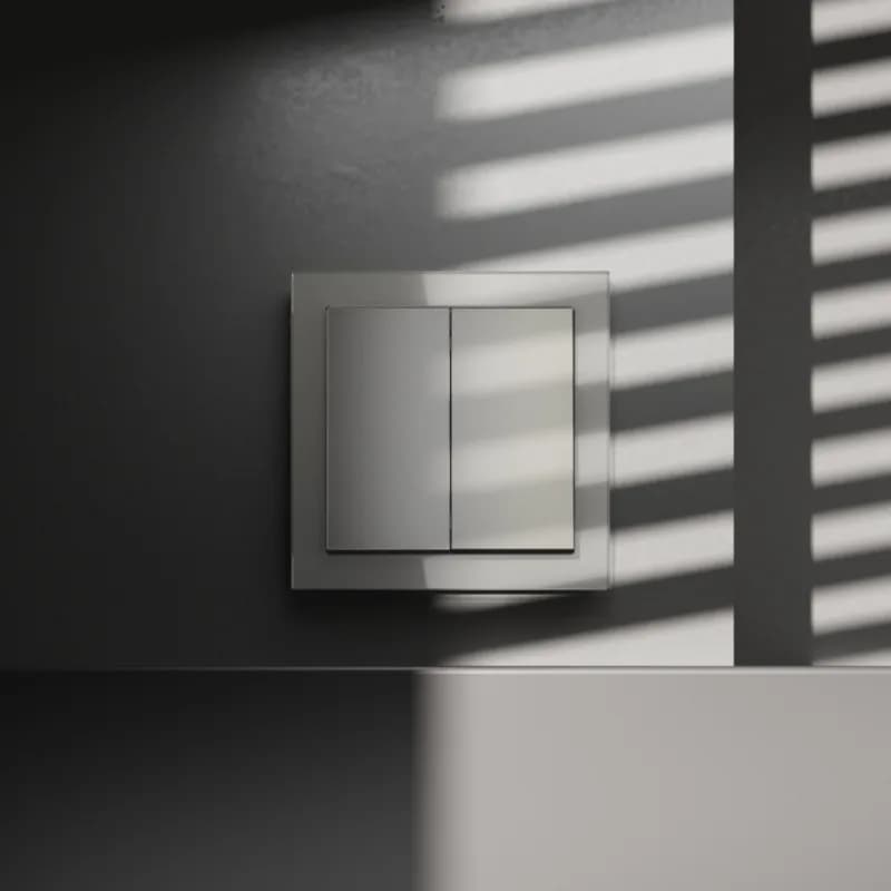 Перекрестный переключатель встраиваемый VOLTUM S70 двухклавишный 10А, (шелк)