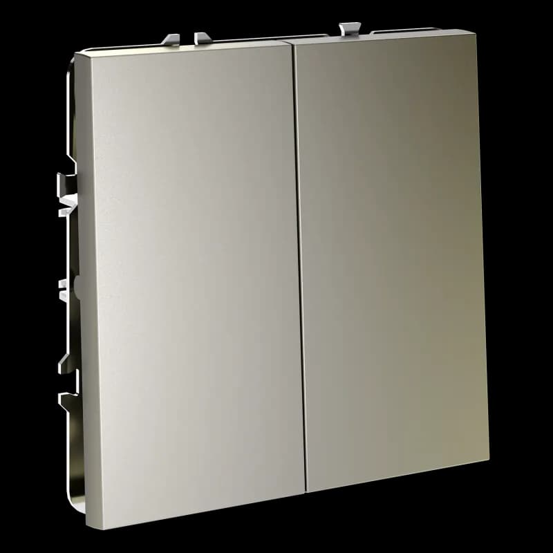 Перекрестный переключатель встраиваемый VOLTUM S70 двухклавишный 10А, (шелк)