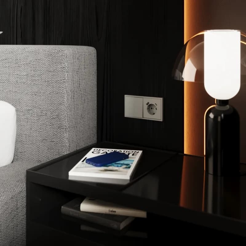 Перекрестный переключатель встраиваемый VOLTUM S70 двухклавишный 10А, (сталь)