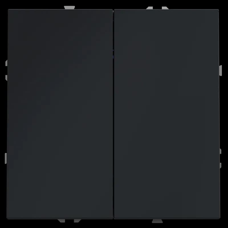 Перекрестный переключатель встраиваемый VOLTUM S70 двухклавишный 10А, (графит)