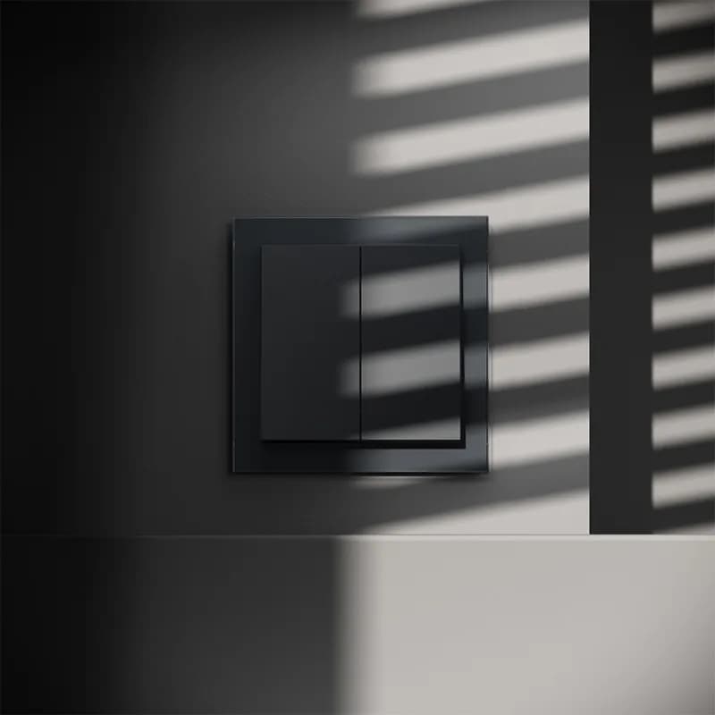 Перекрестный переключатель встраиваемый VOLTUM S70 двухклавишный 10А, (графит)