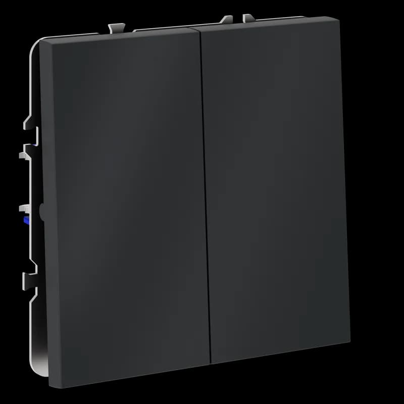 Перекрестный переключатель встраиваемый VOLTUM S70 двухклавишный 10А, (графит)