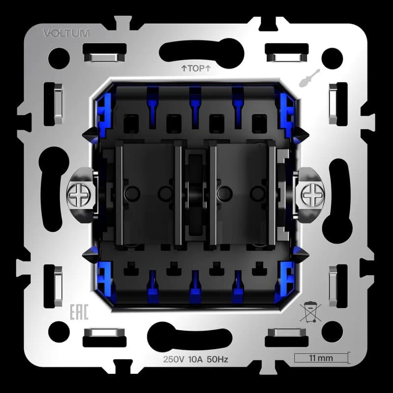 Механизм перекрестного переключателя двухклавишного 10А, S70
