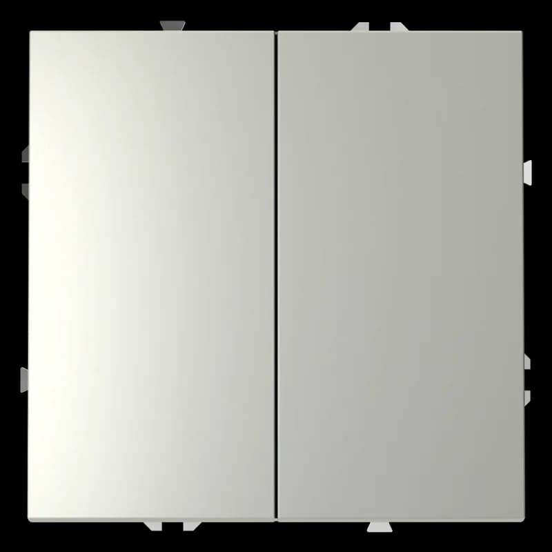 Выключатель с самовозвратом встраиваемый VOLTUM S70 двухклавишный 10А, (сталь)