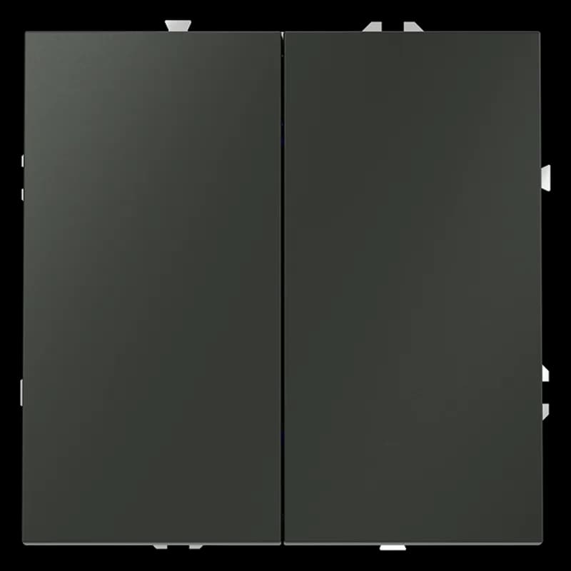 Выключатель с самовозвратом встраиваемый VOLTUM S70 двухклавишный 10А, (титан)