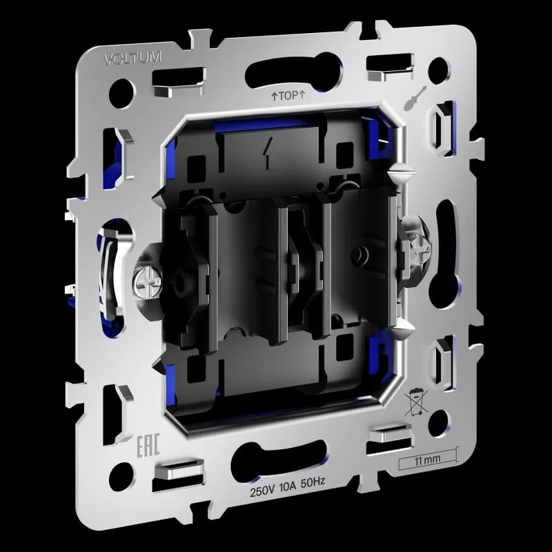 Механизм выключателя с самовозвратом двухклавишного 10А, S70