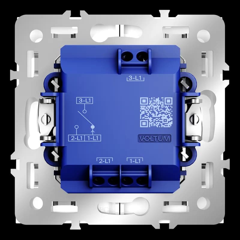 Выключатель встраиваемый VOLTUM S70 для жалюзи 10А, (белый глянцевый)