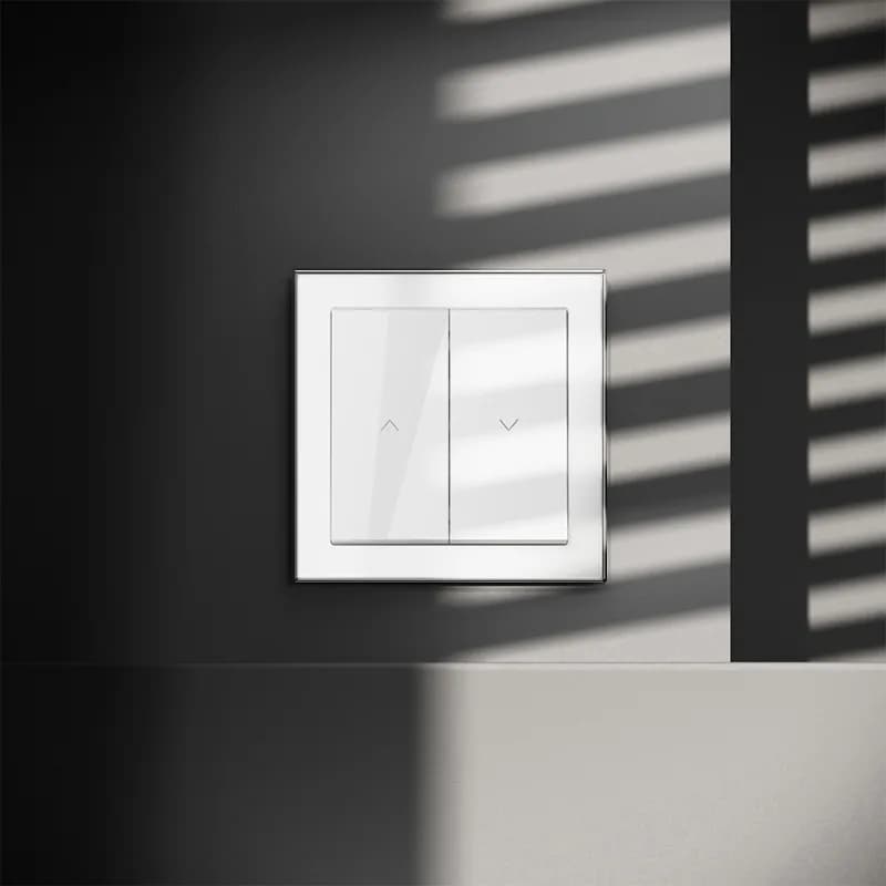Выключатель встраиваемый VOLTUM S70 для жалюзи 10А, (белый глянцевый)
