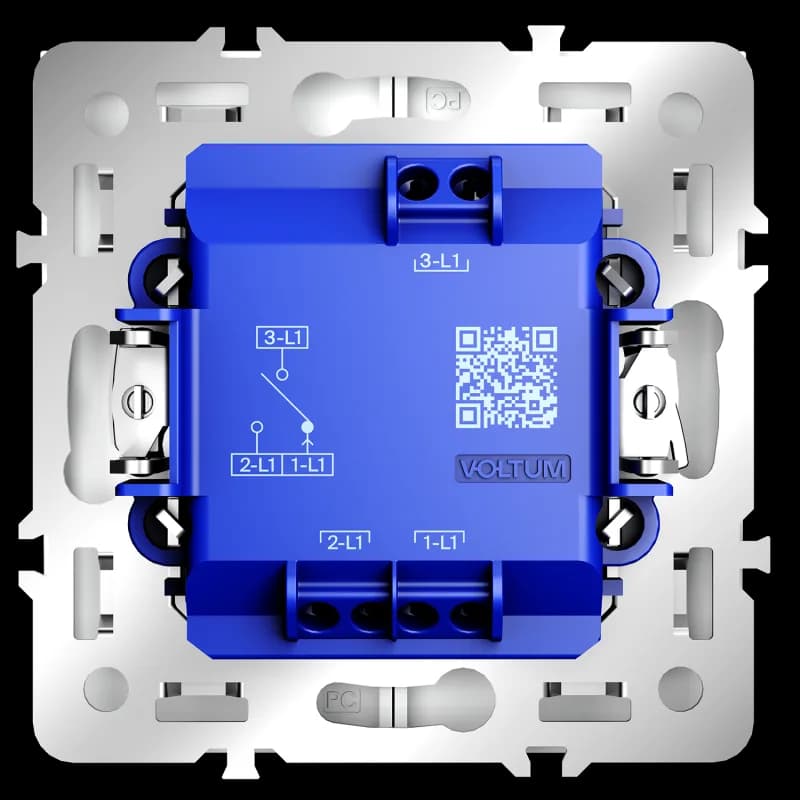 Выключатель встраиваемый VOLTUM S70 для жалюзи 10А, (белый матовый)