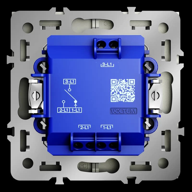 Выключатель встраиваемый VOLTUM S70 для жалюзи 10А, (сталь)