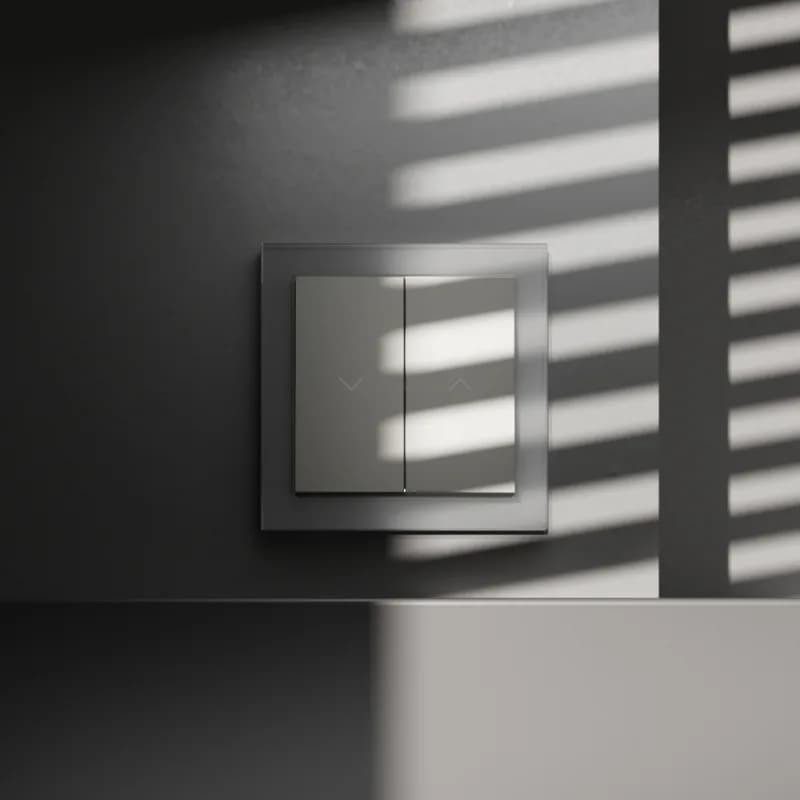 Выключатель встраиваемый VOLTUM S70 для жалюзи 10А, (сталь)