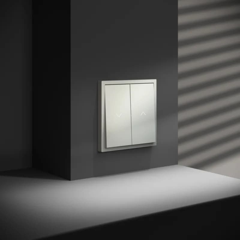 Выключатель встраиваемый VOLTUM S70 для жалюзи 10А, (сталь)