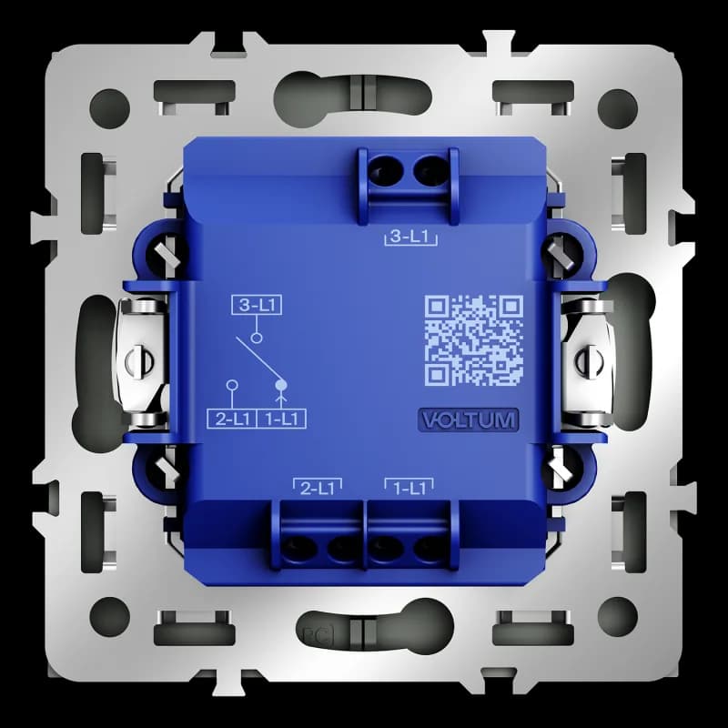 Выключатель встраиваемый VOLTUM S70 для жалюзи 10А, (титан)