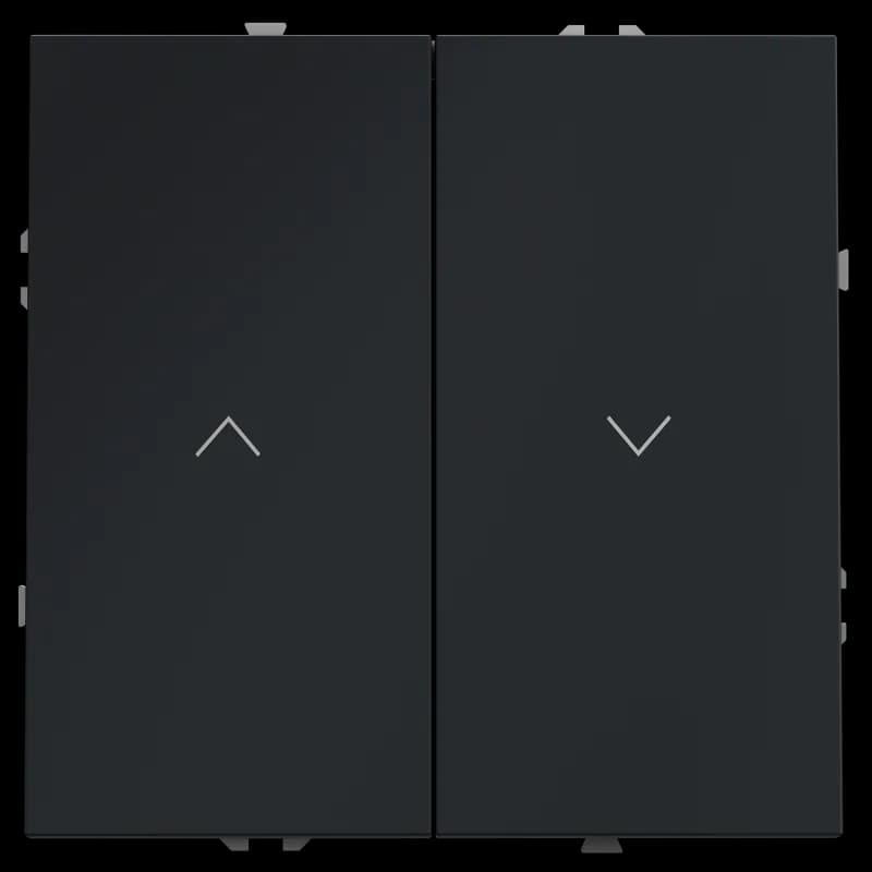 Выключатель встраиваемый VOLTUM S70 для жалюзи 10А, (графит)