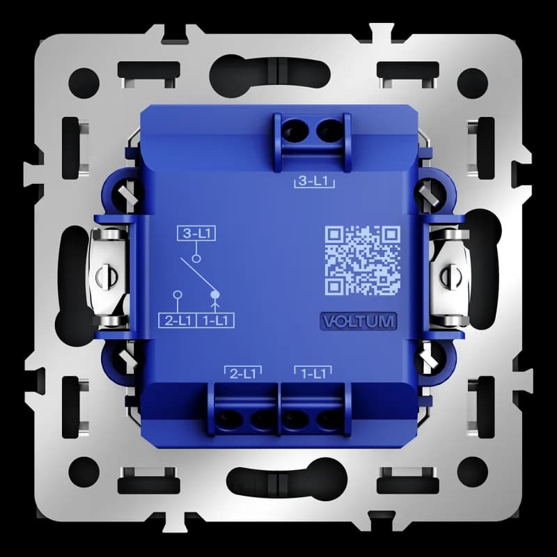 Выключатель встраиваемый VOLTUM S70 для жалюзи 10А, (графит)