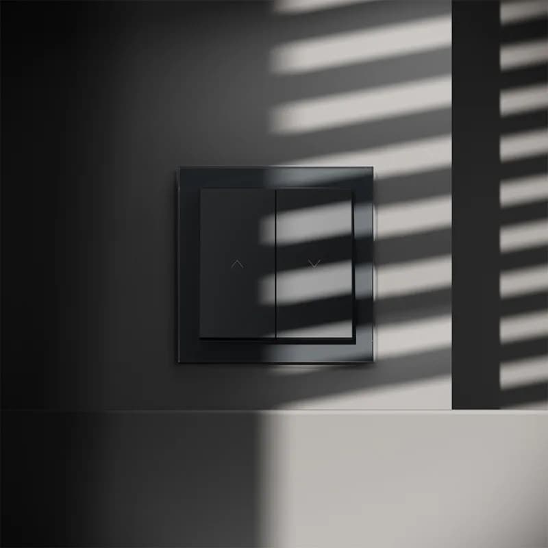 Выключатель встраиваемый VOLTUM S70 для жалюзи 10А, (графит)