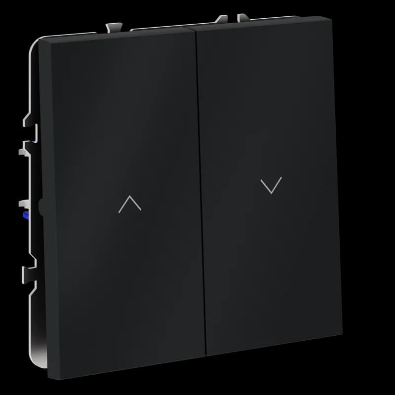 Выключатель встраиваемый VOLTUM S70 для жалюзи 10А, (графит)