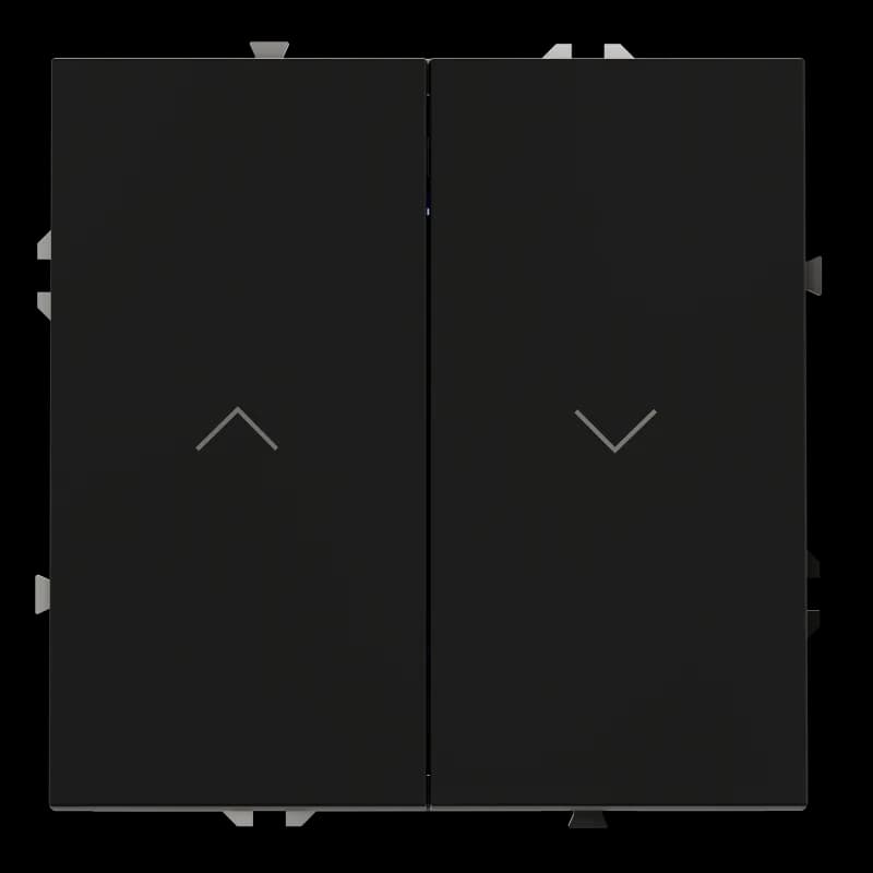 Выключатель встраиваемый VOLTUM S70 для жалюзи 10А, (черный матовый)