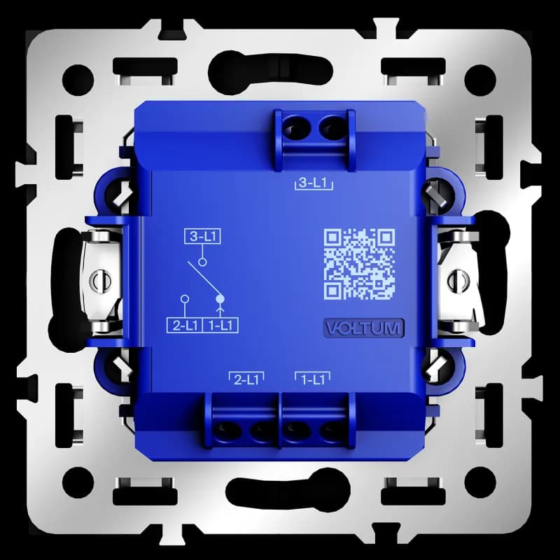 Выключатель встраиваемый VOLTUM S70 для жалюзи 10А, (черный матовый)