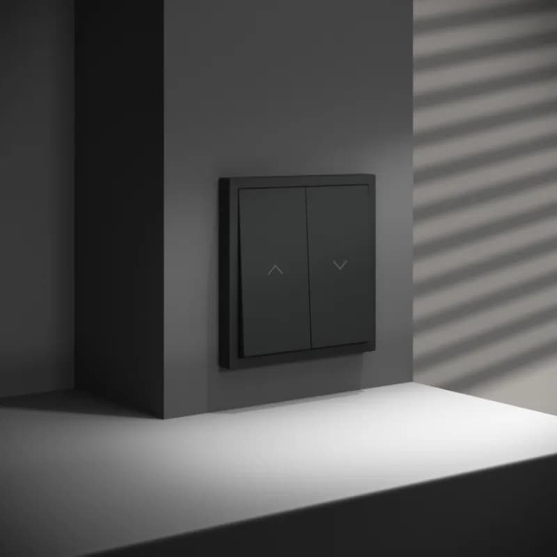 Выключатель встраиваемый VOLTUM S70 для жалюзи 10А, (черный матовый)