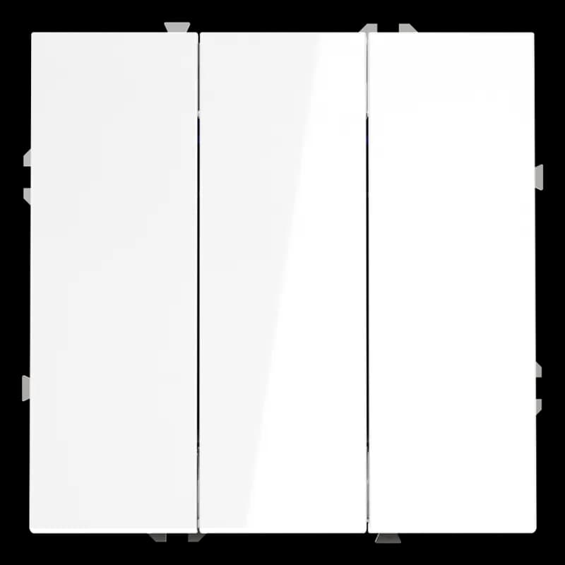 Выключатель встраиваемый VOLTUM S70 трехклавишный 10А, (белый глянцевый)