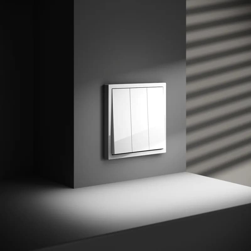 Выключатель встраиваемый VOLTUM S70 трехклавишный 10А, (белый глянцевый)