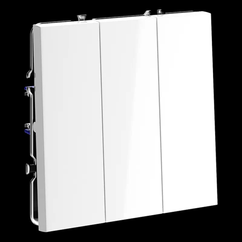 Выключатель встраиваемый VOLTUM S70 трехклавишный 10А, (белый глянцевый)