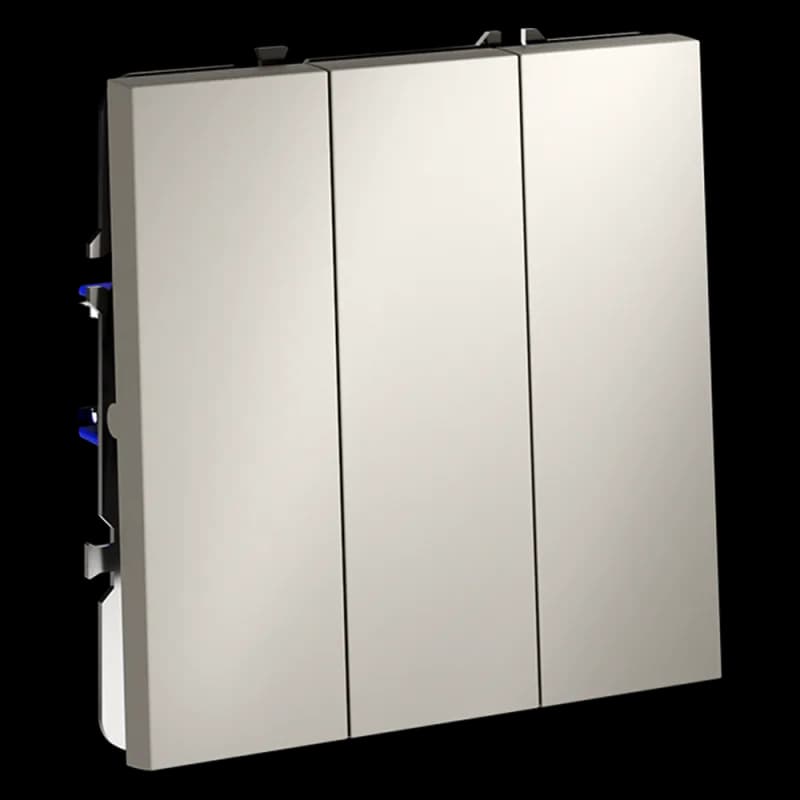 Выключатель встраиваемый VOLTUM S70 трехклавишный 10А, (кашемир)