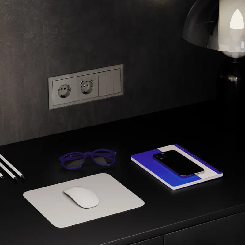 Выключатель встраиваемый VOLTUM S70 трехклавишный 10А, (шелк)