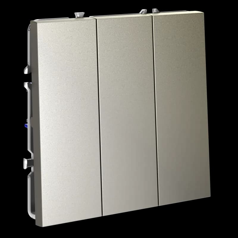 Выключатель встраиваемый VOLTUM S70 трехклавишный 10А, (шелк)