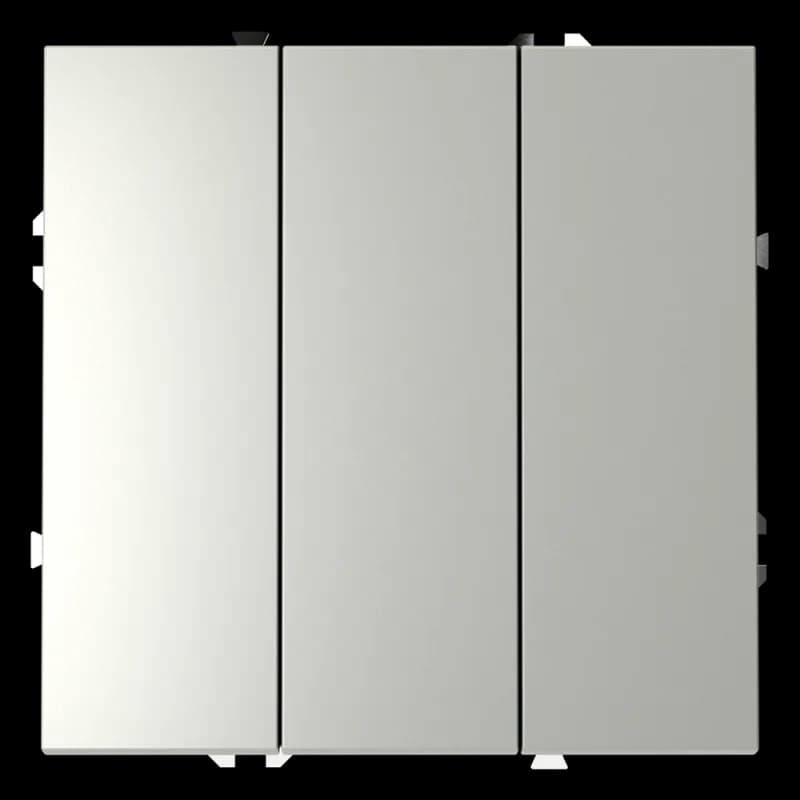 Выключатель встраиваемый VOLTUM S70 трехклавишный 10А, (сталь)