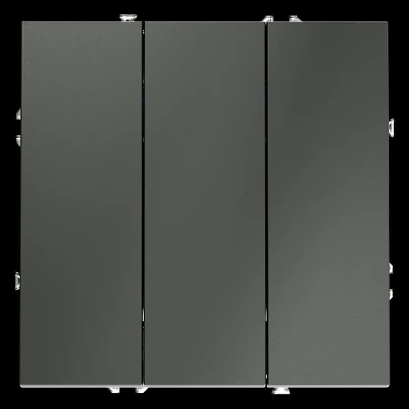 Выключатель встраиваемый VOLTUM S70 трехклавишный 10А, (титан)