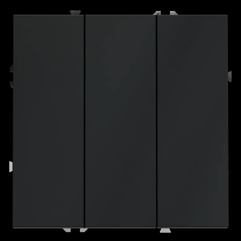 Выключатель встраиваемый VOLTUM S70 трехклавишный 10А, (графит)