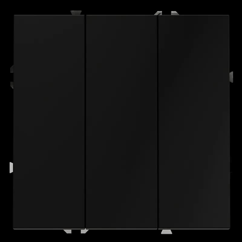 Выключатель встраиваемый VOLTUM S70 трехклавишный 10А, (черный матовый)