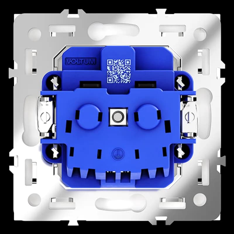 Розетка встраиваемая VOLTUM S70 с заземлением 16А, (белый глянцевый)
