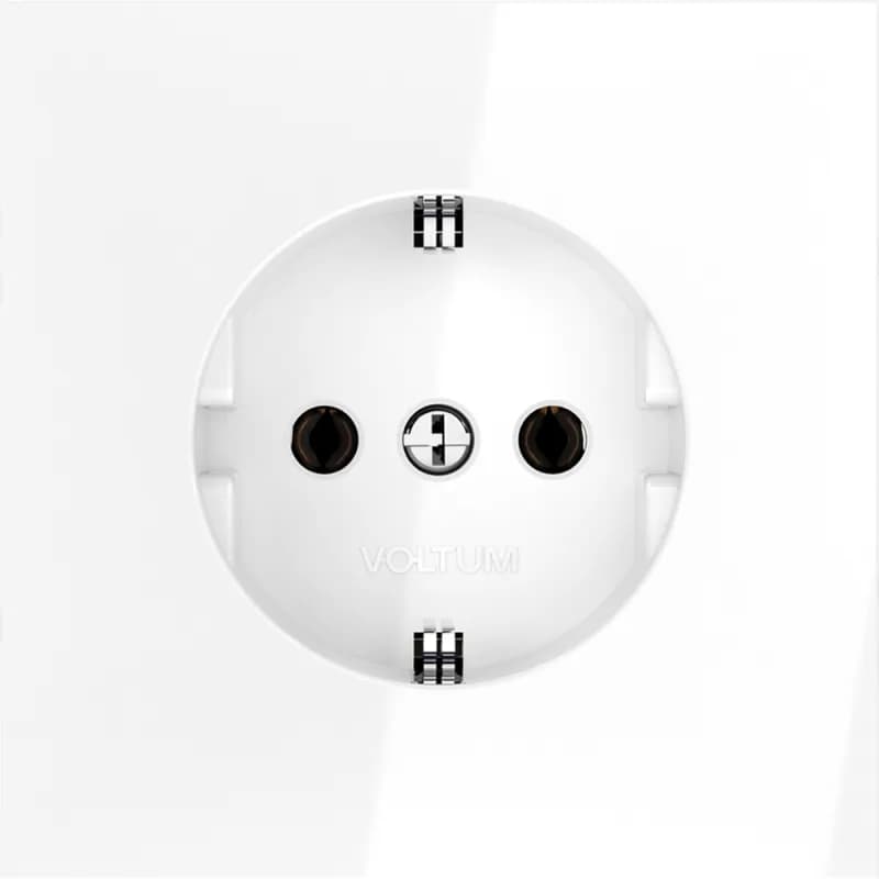 Розетка встраиваемая VOLTUM S70 с заземлением 16А, (белый глянцевый)