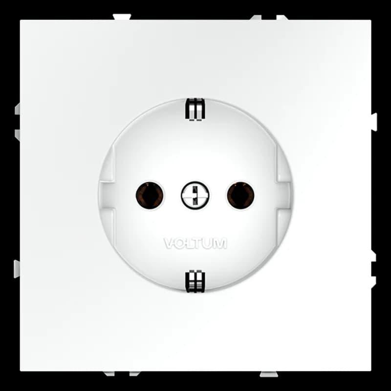 Розетка встраиваемая VOLTUM S70 с заземлением 16А, (белый матовый)