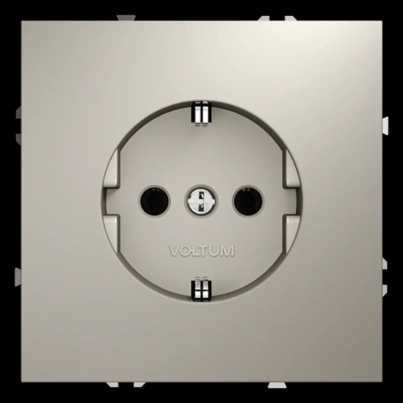 Розетка встраиваемая VOLTUM S70 с заземлением 16А, (кашемир)