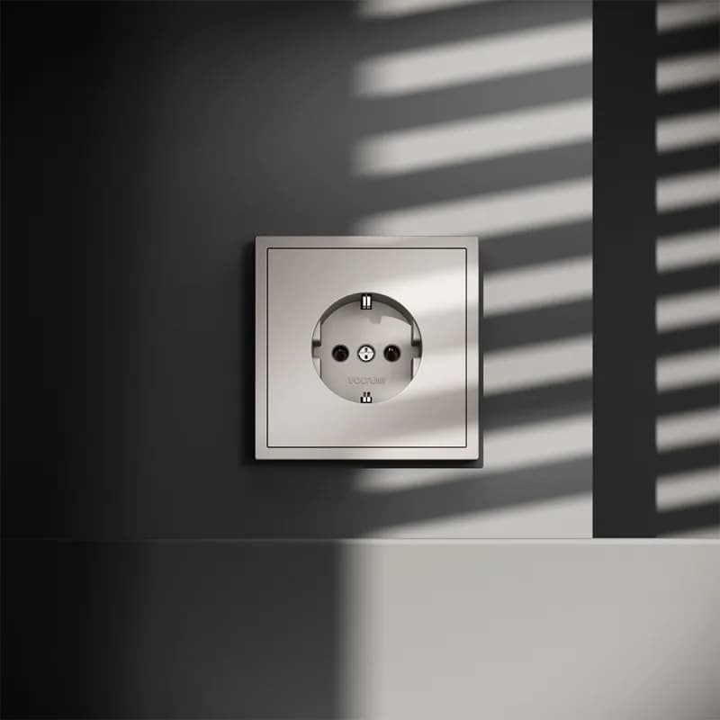 Розетка встраиваемая VOLTUM S70 с заземлением 16А, (кашемир)