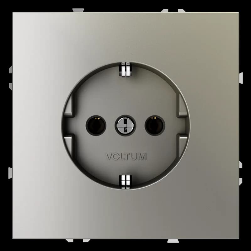Розетка встраиваемая VOLTUM S70 с заземлением 16А, (шелк)