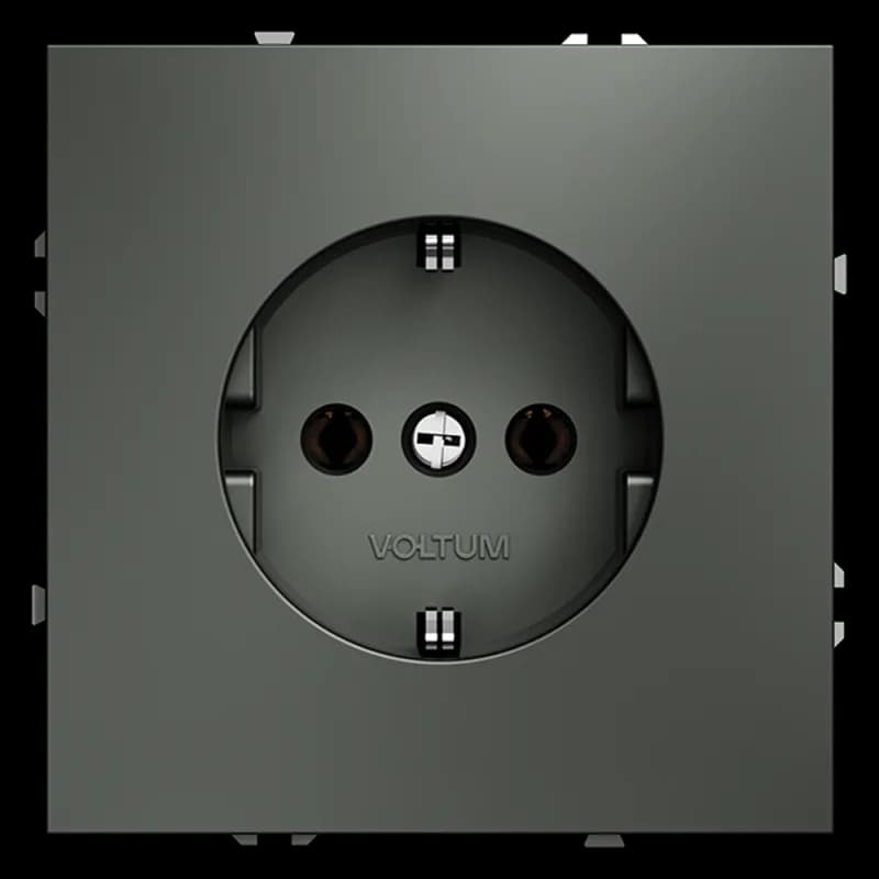Розетка встраиваемая VOLTUM S70 с заземлением 16А, (титан)