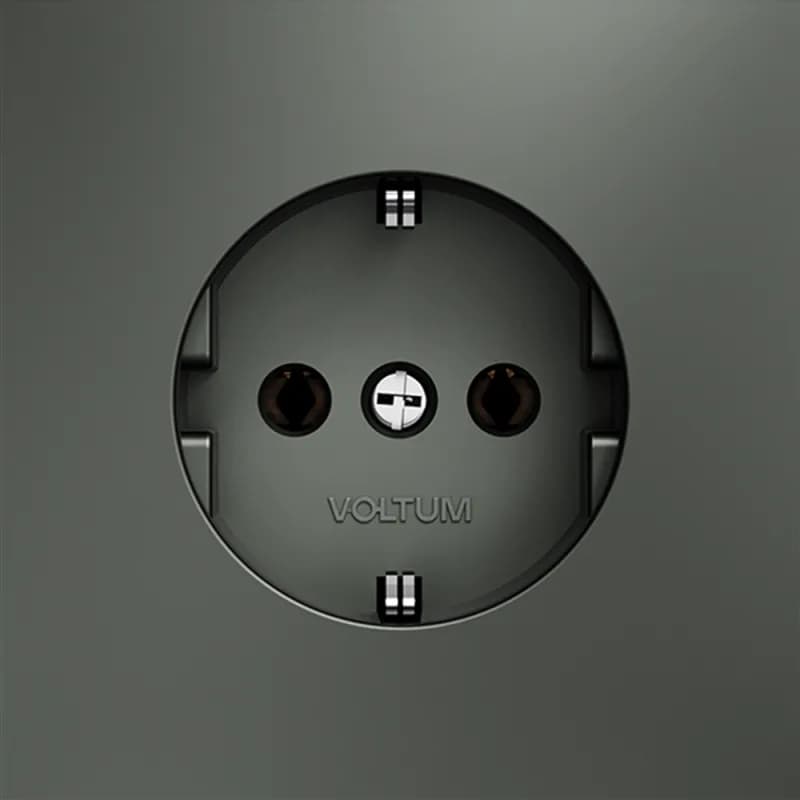 Розетка встраиваемая VOLTUM S70 с заземлением 16А, (титан)