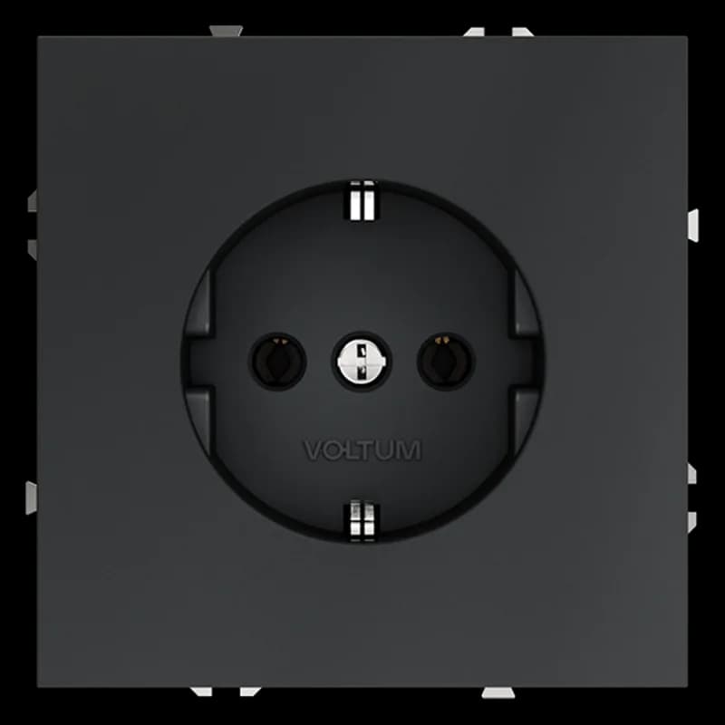 Розетка встраиваемая VOLTUM S70 с заземлением 16А, (графит)