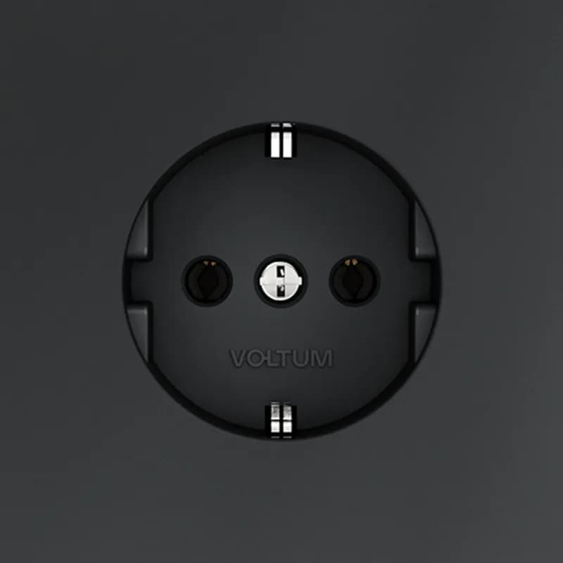 Розетка встраиваемая VOLTUM S70 с заземлением 16А, (графит)